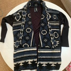 Comfy navy and black printed cardigan